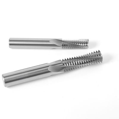 65HRC Full-thread Tungsten Carbide End Mill with 35 Degree Helix Angle for M2, M3, M4, M6 Threading