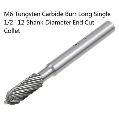 Tungsten Carbide Burr M6 1/2" Shank Diameter for Metal Polishing