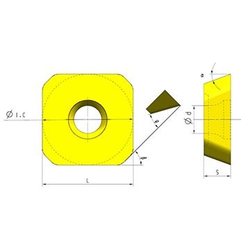 Precision CNC Milling Insert with 20° Angle ±0.025 Tolerance and 13.308mm Length for High Stability