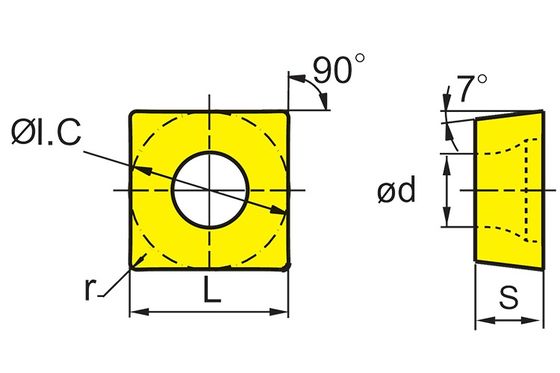 SNMG Model Carbide CNC Insert with 0° Angle and ±0.08-±0.18 Tolerance for 4.76mm-7.94mm Diameter Machining