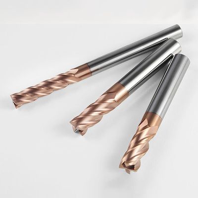 4-Flute Tungsten Carbide End Mill with Chip Flute and 55-Degree Flat Cutting Edge for CHISEL TOOL STEEL and CNC Machines