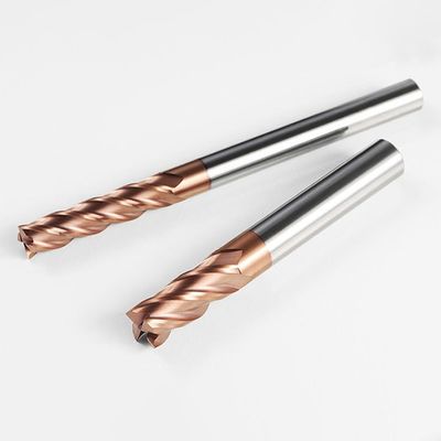 4-Flute Tungsten Carbide End Mill with Chip Flute and 55-Degree Flat Cutting Edge for CHISEL TOOL STEEL and CNC Machines