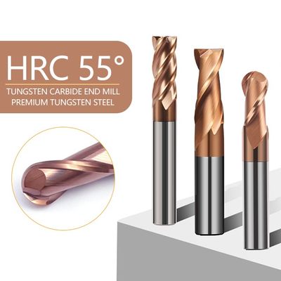 2-4 Flute Tungsten Carbide End Mill with 55-Degree Flat Bottom and 35° Helix Angle for CNC Machining