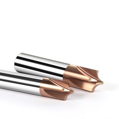4-Flute Tungsten Carbide End Mill with 55-Degree Internal Radius and 0.6um Grain Size for D4 to D16 Cutting Diameter