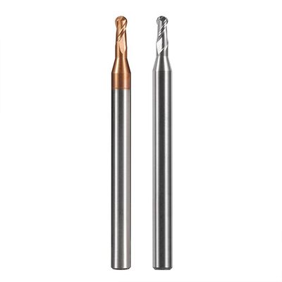 Tungsten Carbide Ball End Mill with 55-Degree Deep Groove and nACo4 Coating for CNC Machining