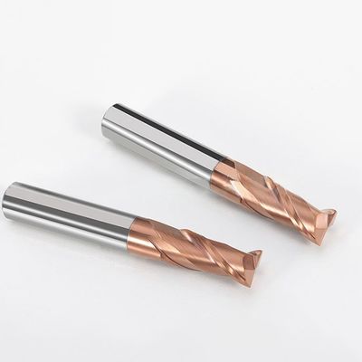 CNC Flat-bottom Tungsten Carbide End Mill with Two Flutes and 55-degree Keyway Cutter for Steel Featuring nACo4 Coating
