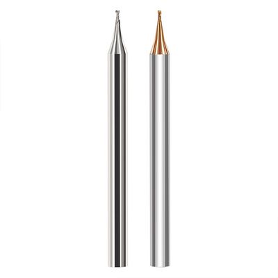 2-flute Tungsten Carbide End Mill with Micro Diameter and 60° Flat Cutting Edge for Steel and Aluminum