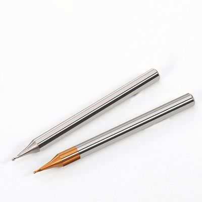 2-flute Tungsten Carbide Ball End Mill with Micro Diameter for 60° Angles in Steel and Aluminum