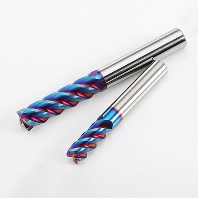 4 Flute Tungsten Carbide End Mill with nACo4 Coating and 35° Helix Angle for CNC Machining