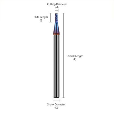 4 Flute Tungsten Carbide End Mill with nACo4 Coating and 35° Helix Angle for CNC Machining
