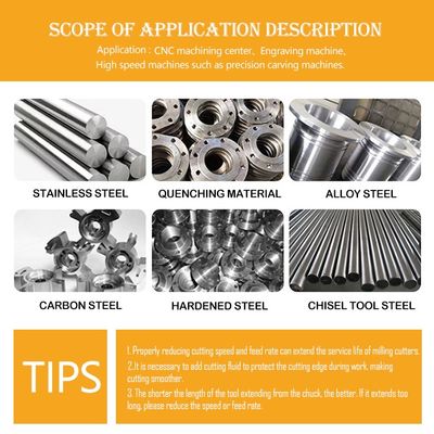 4 Flute Tungsten Carbide End Mill with nACo4 Coating and 35° Helix Angle for CNC Machining