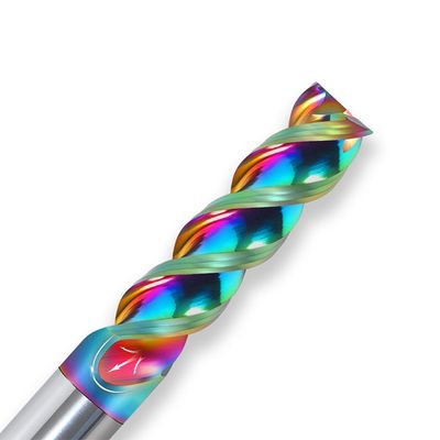 3-flute Tungsten Carbide End Mill with 65° U-groove and Fine-grained 0.6um for High-gloss CNC Machining