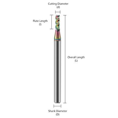 3-flute Tungsten Carbide End Mill with 35° Helix Angle and DLC Coating for CNC Machining with 3 Years Warranty