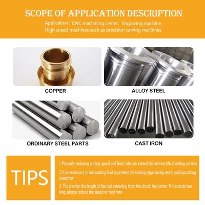 3-flute Tungsten Carbide End Mill with 35° Helix Angle and DLC Coating for CNC Machining with 3 Years Warranty