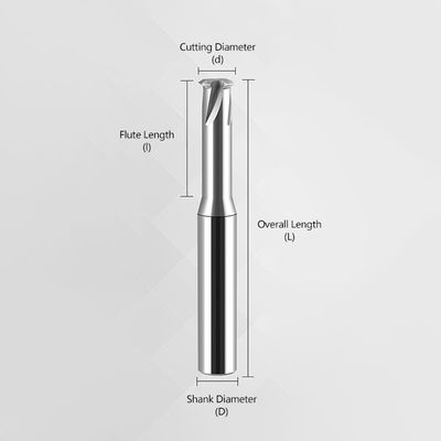 Single-Thread Milling Cutter with 35 Degree Helix Angle for M2, M3, M4, M6 Threads in 0.6um Fine-Grained Tungsten Carbide