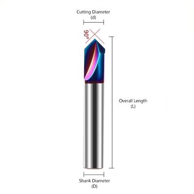 65° Straight Flute Tungsten Carbide End Mill with 65HRC Hardness and 3 Years Warranty for CNC Chamfering