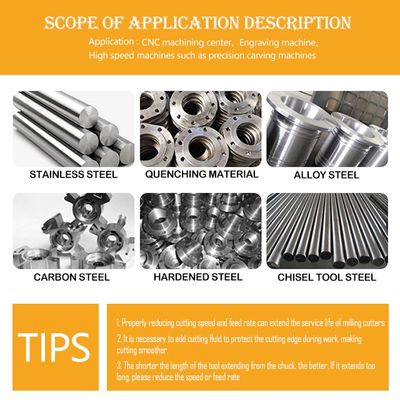 65° Straight Flute Tungsten Carbide End Mill with 65HRC Hardness and 3 Years Warranty for CNC Chamfering