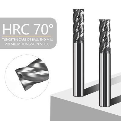 70HRC 4-Flute Bull Nose Tungsten Carbide End Mill with 35 Degree Helix Angle and Balzers Coating for Stainless Steel and Titanium Alloy