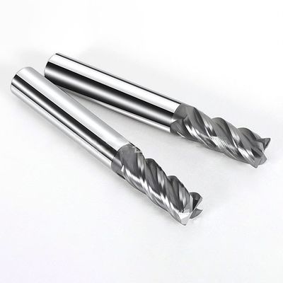 70HRC 4-Flute Bull Nose Tungsten Carbide End Mill with 35 Degree Helix Angle and Balzers Coating for Stainless Steel and Titanium Alloy
