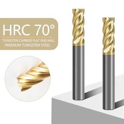70° Hardness HRC 4-Flute Tungsten Carbide End Mill with Alnovz3 Coating Specialized for Stainless Steel CNC Milling Cutter