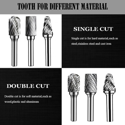 Single And Double Teeth Sets Type Tungsten Carbide Burr Deburring