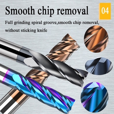 6mm 4 Flute Carbide End Mill HRC 55 for CNC Steel Aluminum
