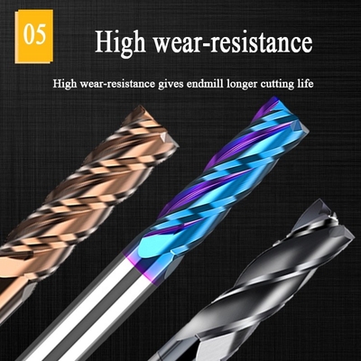 6mm 4 Flute Carbide End Mill HRC 55 for CNC Steel Aluminum